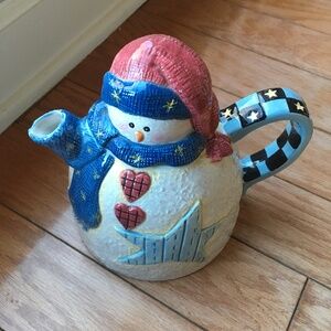 Ceramic Snowman Tea Pot